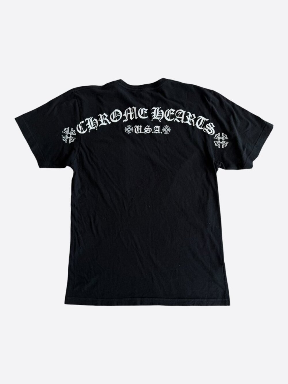 Chrome Hearts Black & White Scroll Logo T-Shirt